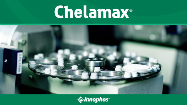 Tablets on lab machine labeled “Chelamax”