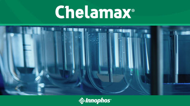 Lab test tubes labeled “Chelamax”