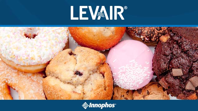 Assorted donuts and muffins under “LEVAIR”