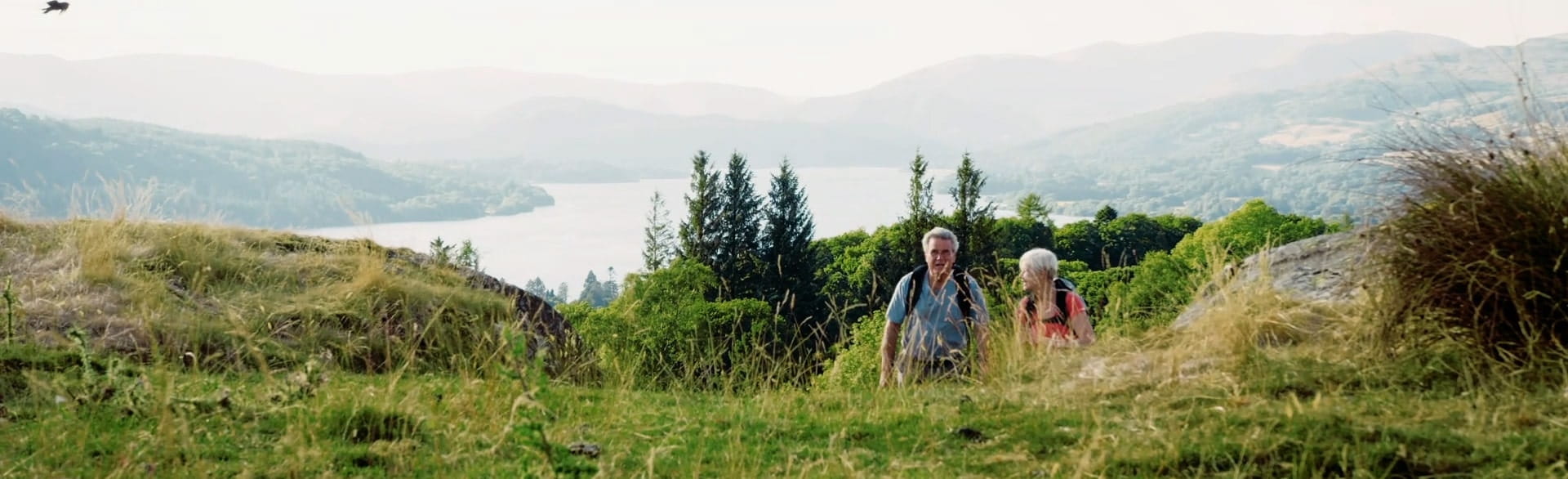 Mature couple hiking in nature