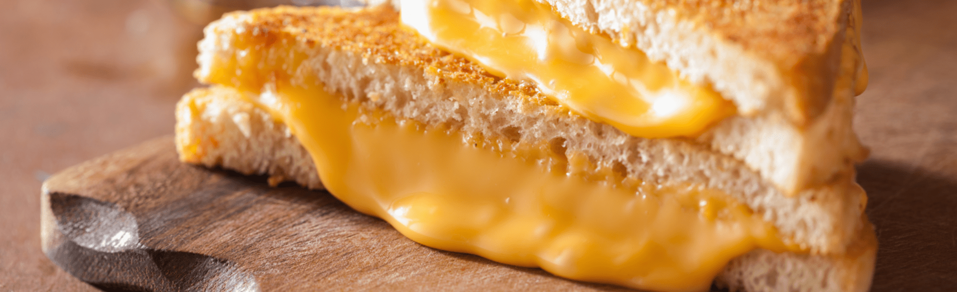 Grilled cheese on a cutting board